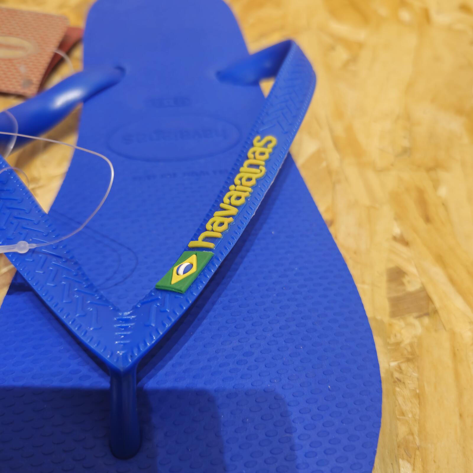 Havaianas Blue Brasil Flip Flops Star Blue Mens Size UK 11 EU 45/6 *FF1