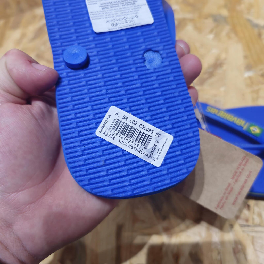 Havaianas Blue Brasil Flip Flops Star Blue Mens Size UK 11 EU 45/6 *FF1