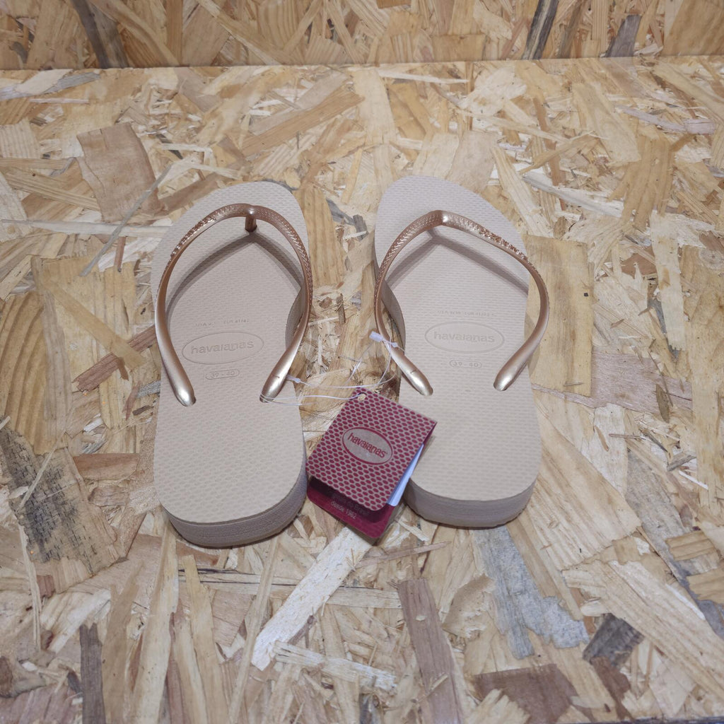 Havaianas Women's Slim Flatform Beige Flip Flops Platform Size UK 7 EU 41 *FF1
