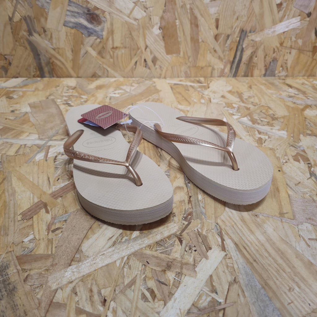 Havaianas Women's Slim Flatform Beige Flip Flops Platform Size UK 7 EU 41 *FF1
