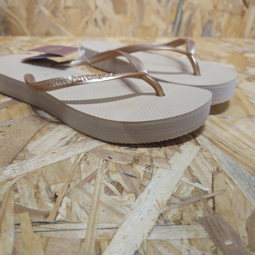 Havaianas Women's Slim Flatform Beige Flip Flops Platform Size UK 7 EU 41 *FF1