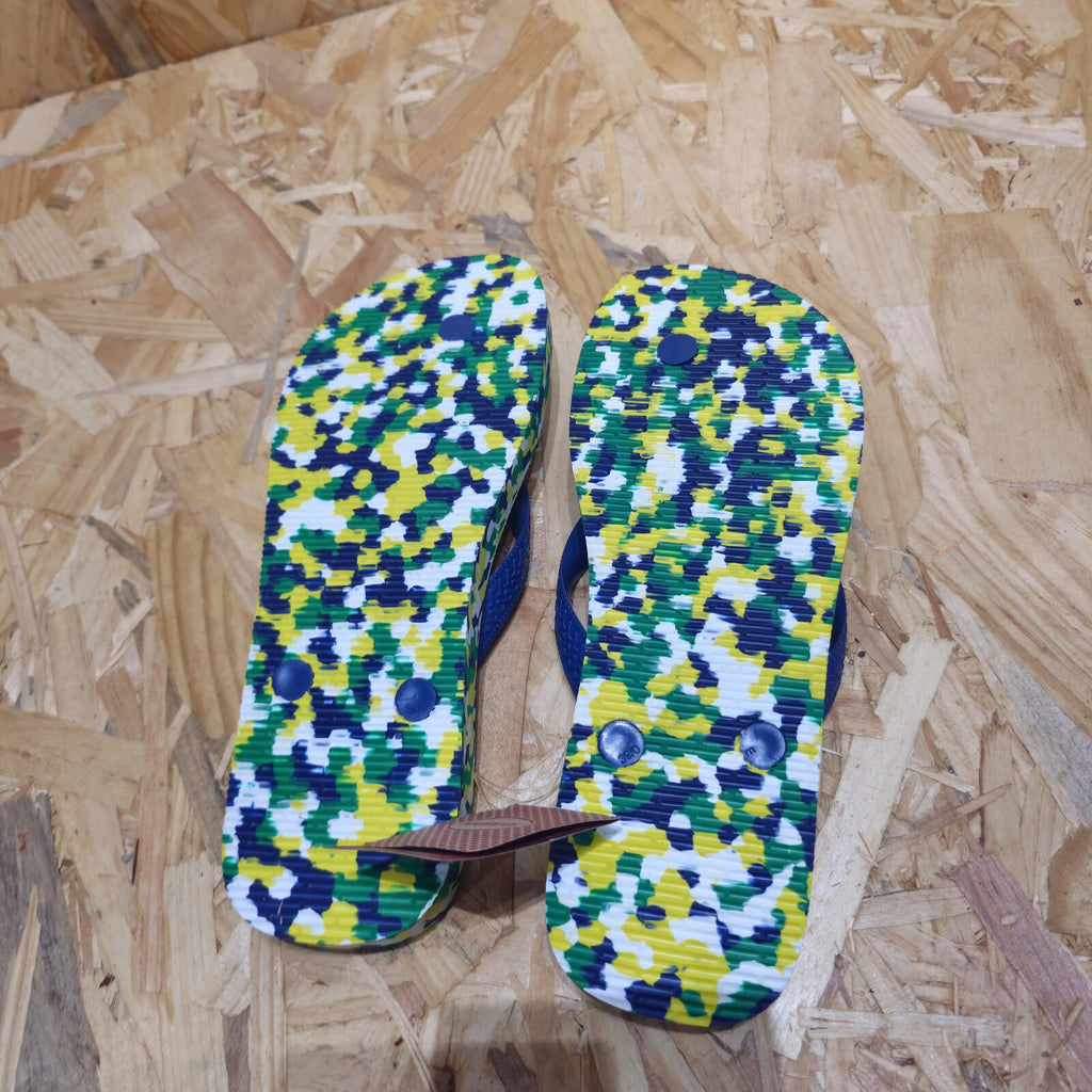 Havaianas Brasil Tech II Flip Flops Multicolour Blue Womens Size UK 7 EU 41
