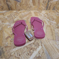 Havaianas Women's Slim Square Toe Logo Flip Flops Pink Size UK 4 EU 37 *FF1