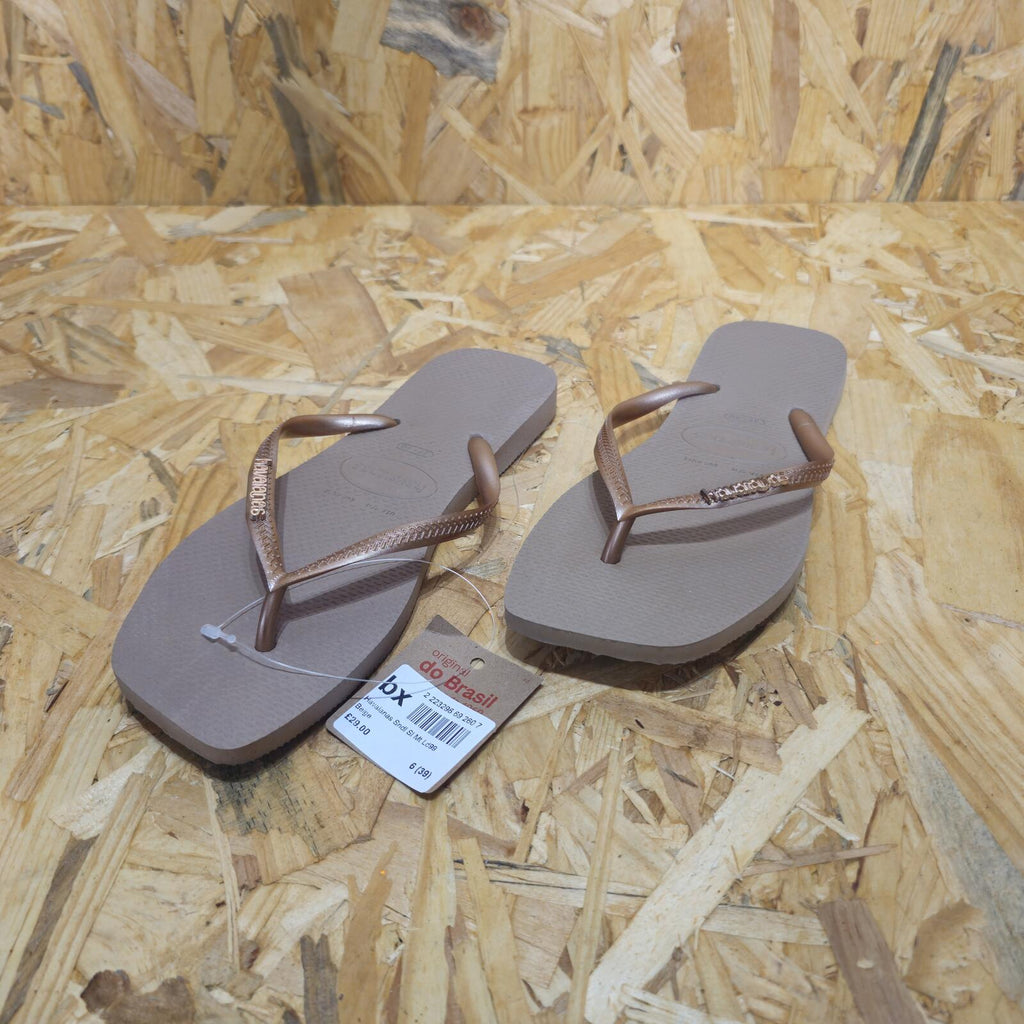 Havaianas Square Flip Flops Beige Womens Size UK 7 EU 41