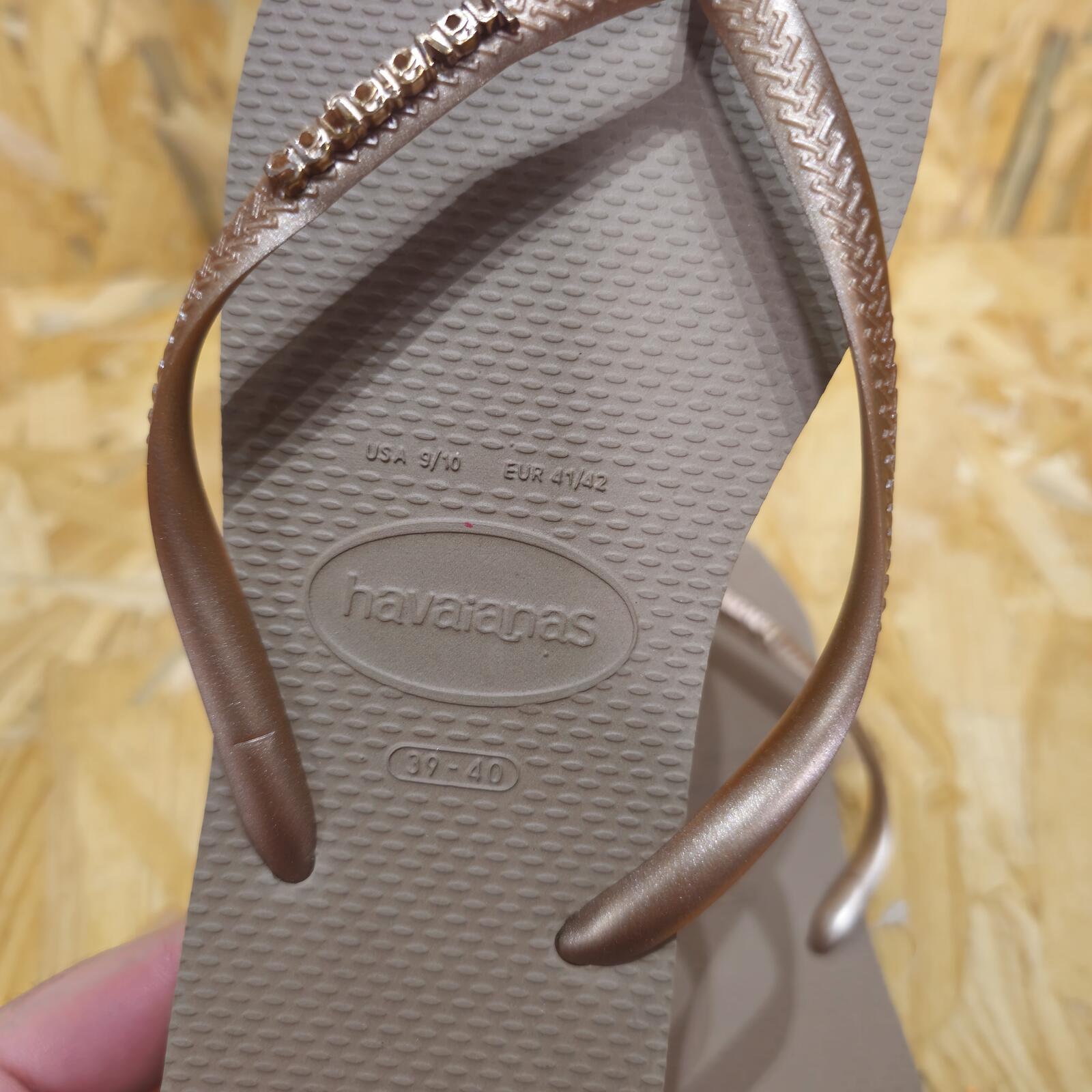 Havaianas Square Flip Flops Beige Womens Size UK 7 EU 41