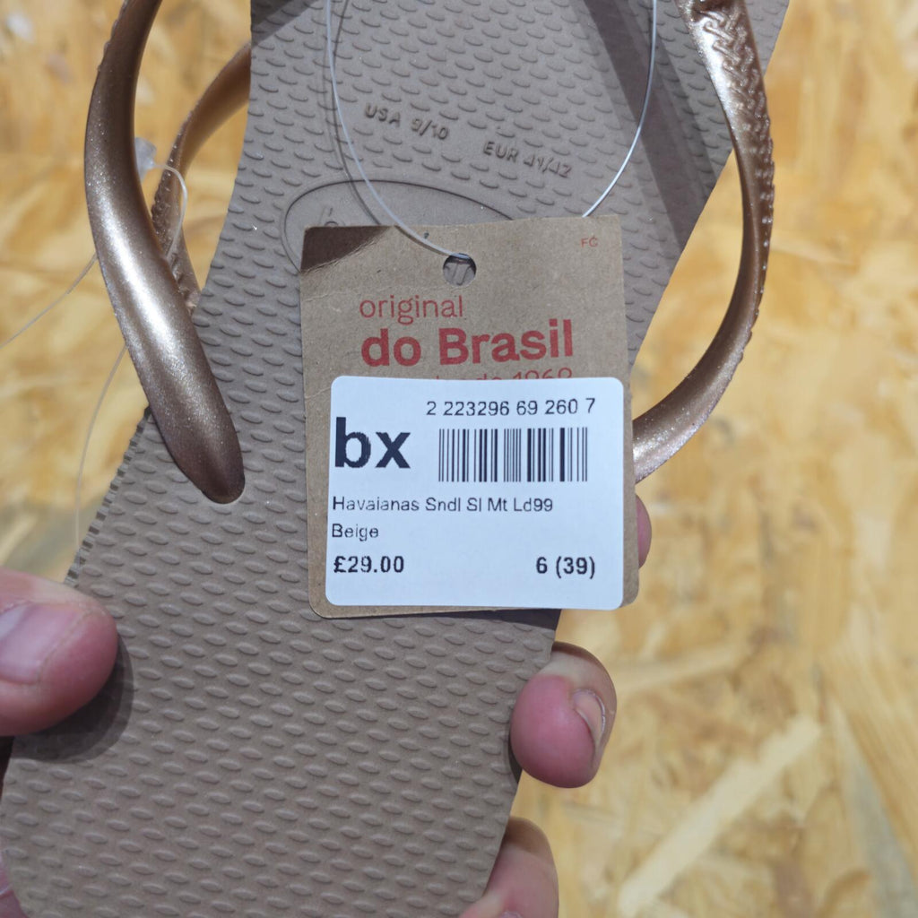 Havaianas Square Flip Flops Beige Womens Size UK 7 EU 41