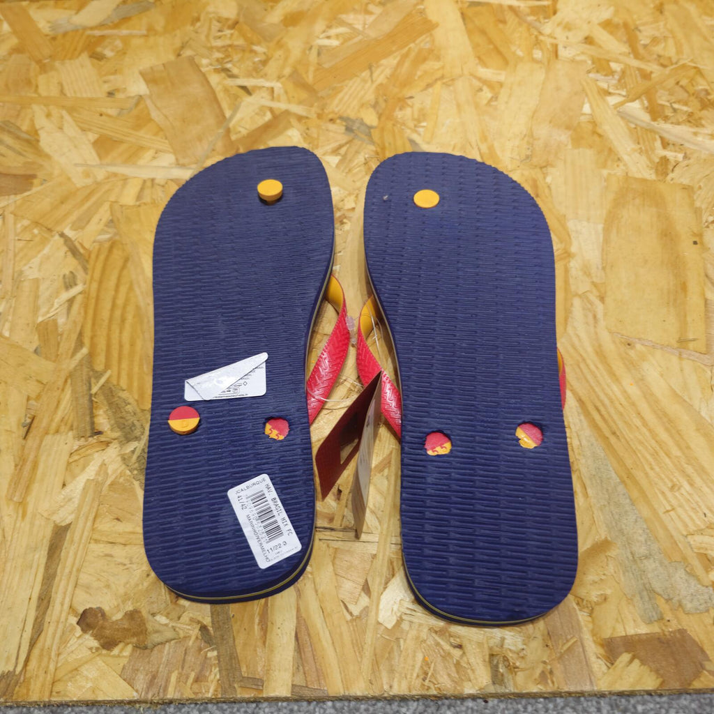 Havaianas Brasil Mix Unisex T-Bar Sandals Navy Red Size UK 9 EU 43 *FF1