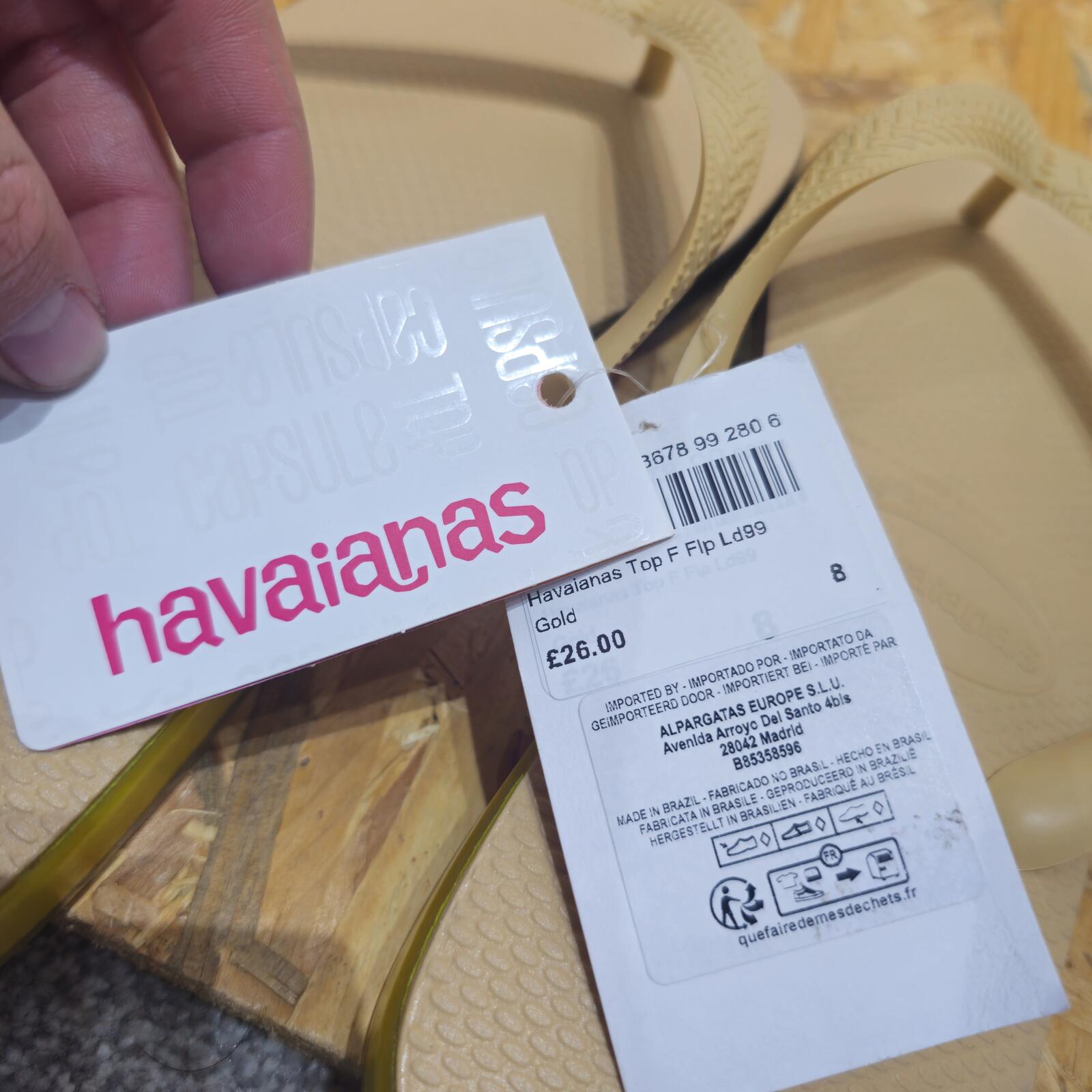 Havaianas Capsule Collection Unisex Beige Gradient Pattern Thong Toe Flip Flops