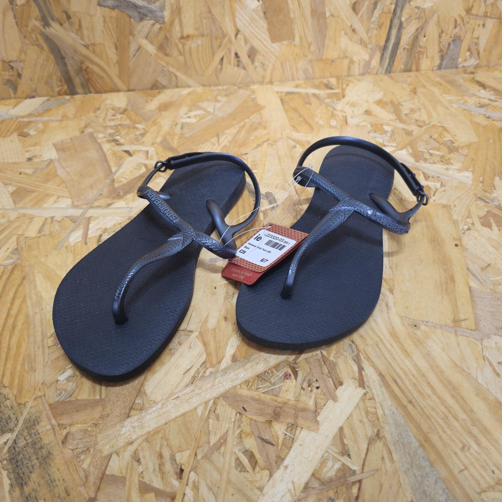Havaianas Women's Twist Black Flip Flops Size UK 6 EU 39