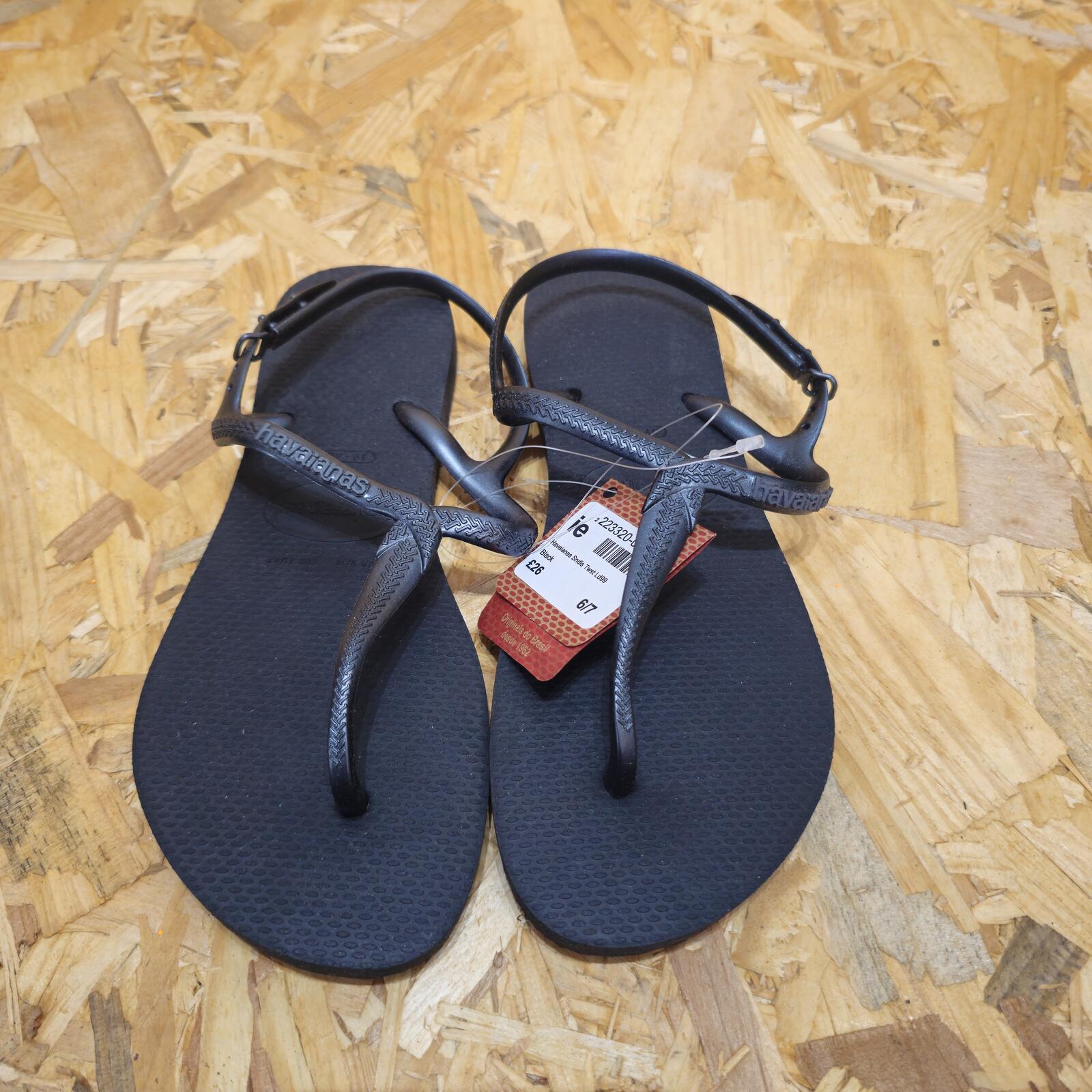 Havaianas Women's Twist Black Flip Flops Size UK 6 EU 39
