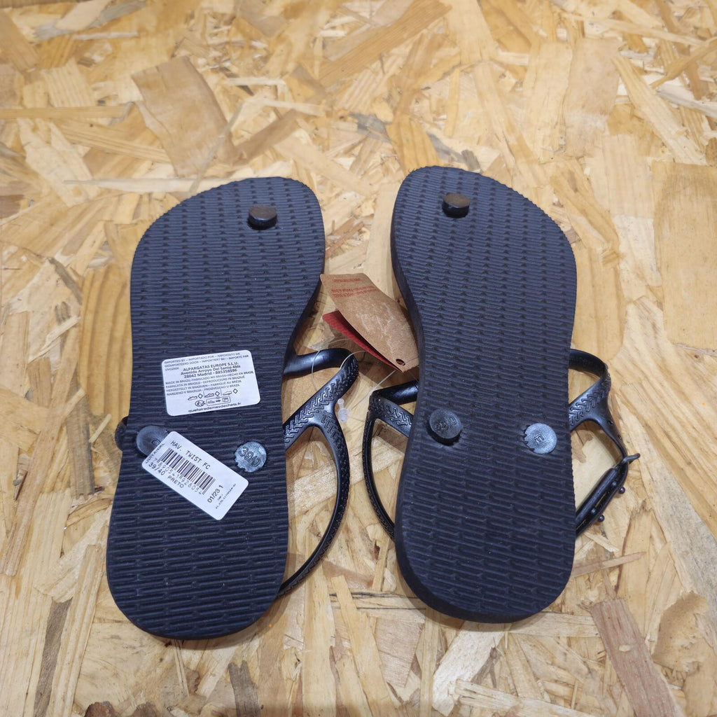 Havaianas Women's Twist Black Flip Flops Size UK 6 EU 39