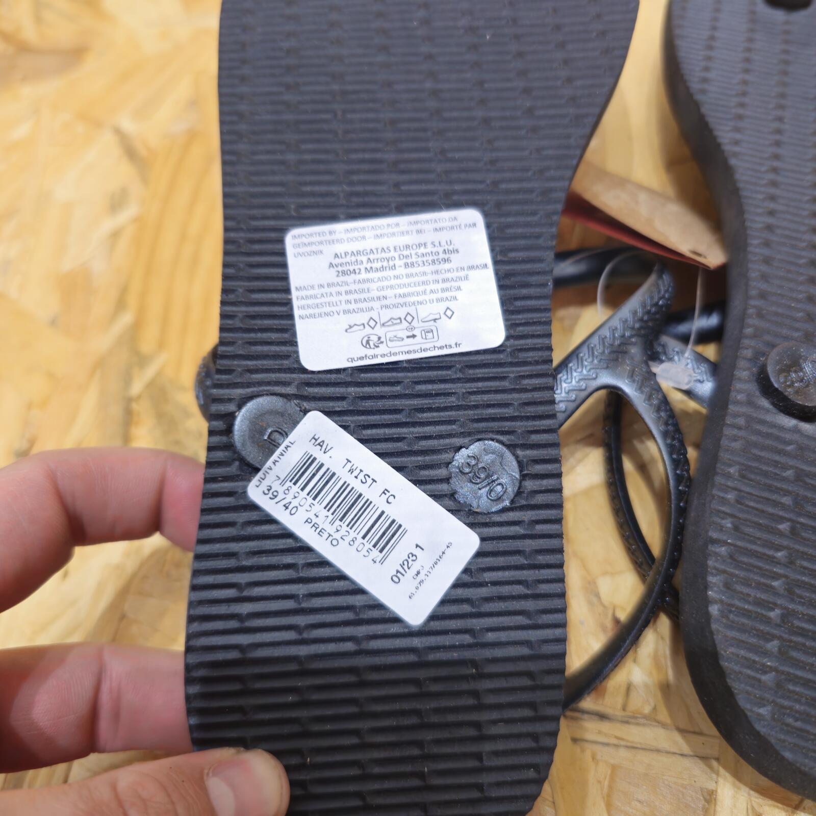 Havaianas Women's Twist Black Flip Flops Size UK 6 EU 39