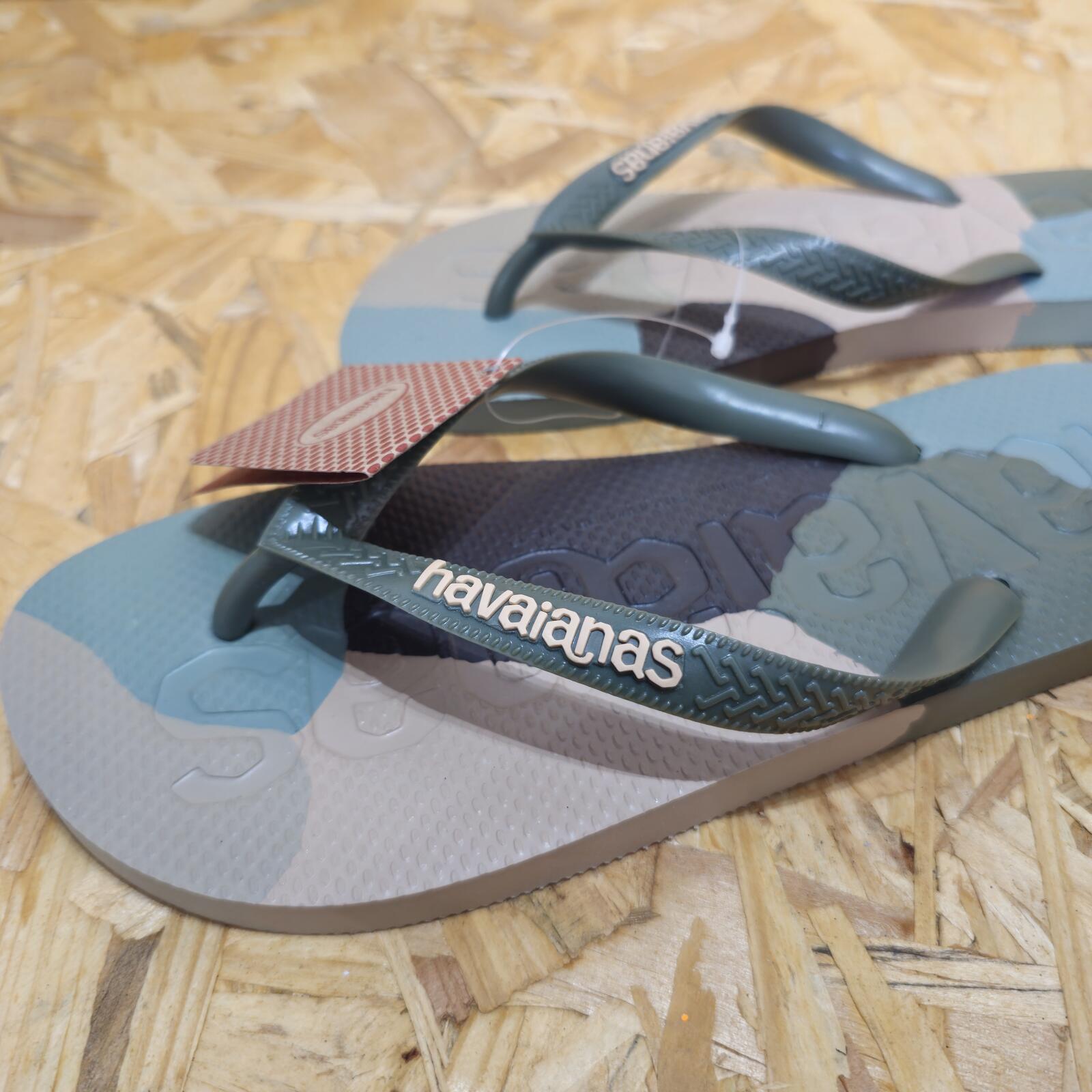 Havaianas Top Logomania Colors II Flip Flops Green Unisex Size UK 7