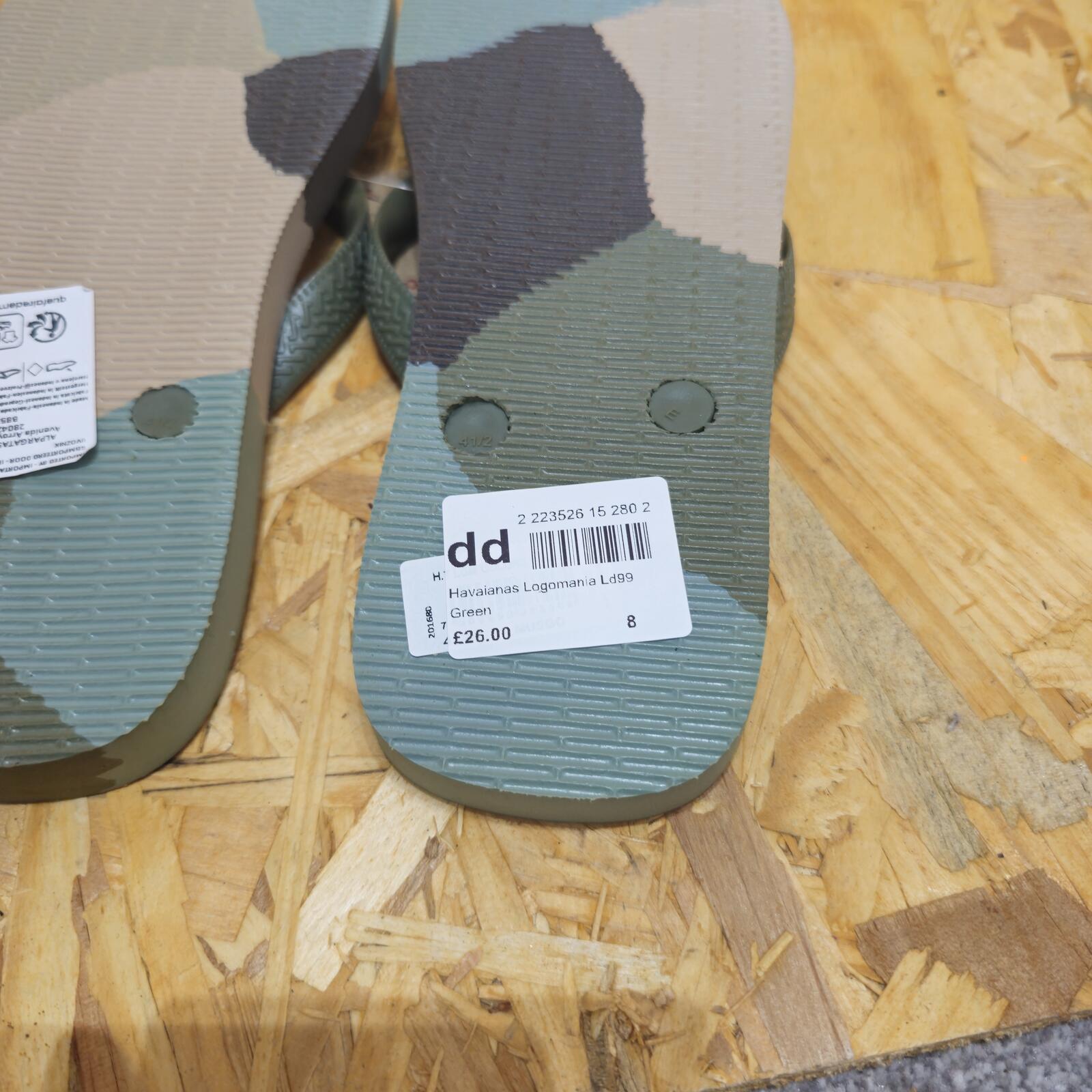 Havaianas Top Logomania Colors II Flip Flops Green Unisex Size UK 7