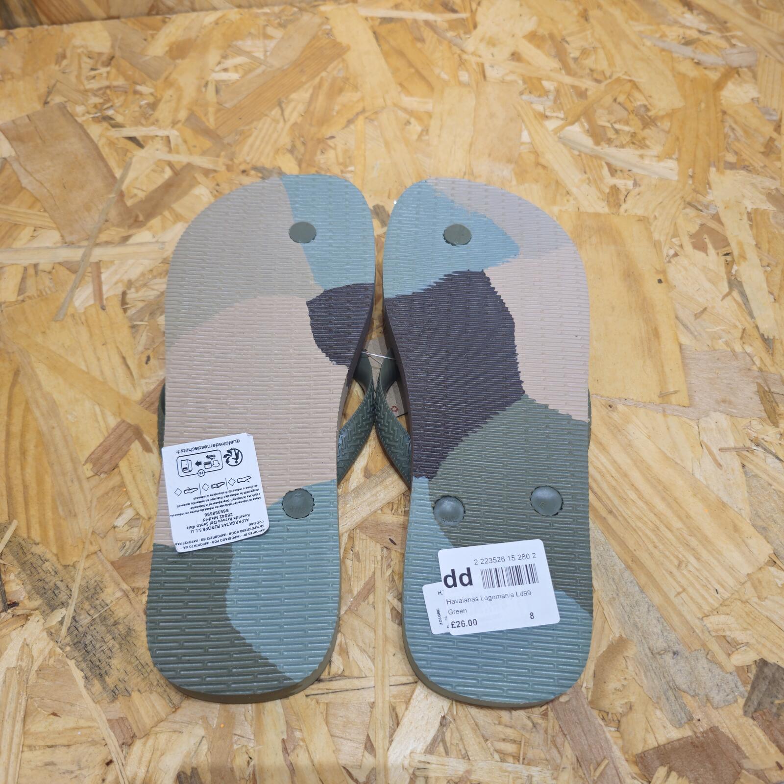 Havaianas Top Logomania Colors II Flip Flops Green Unisex Size UK 7