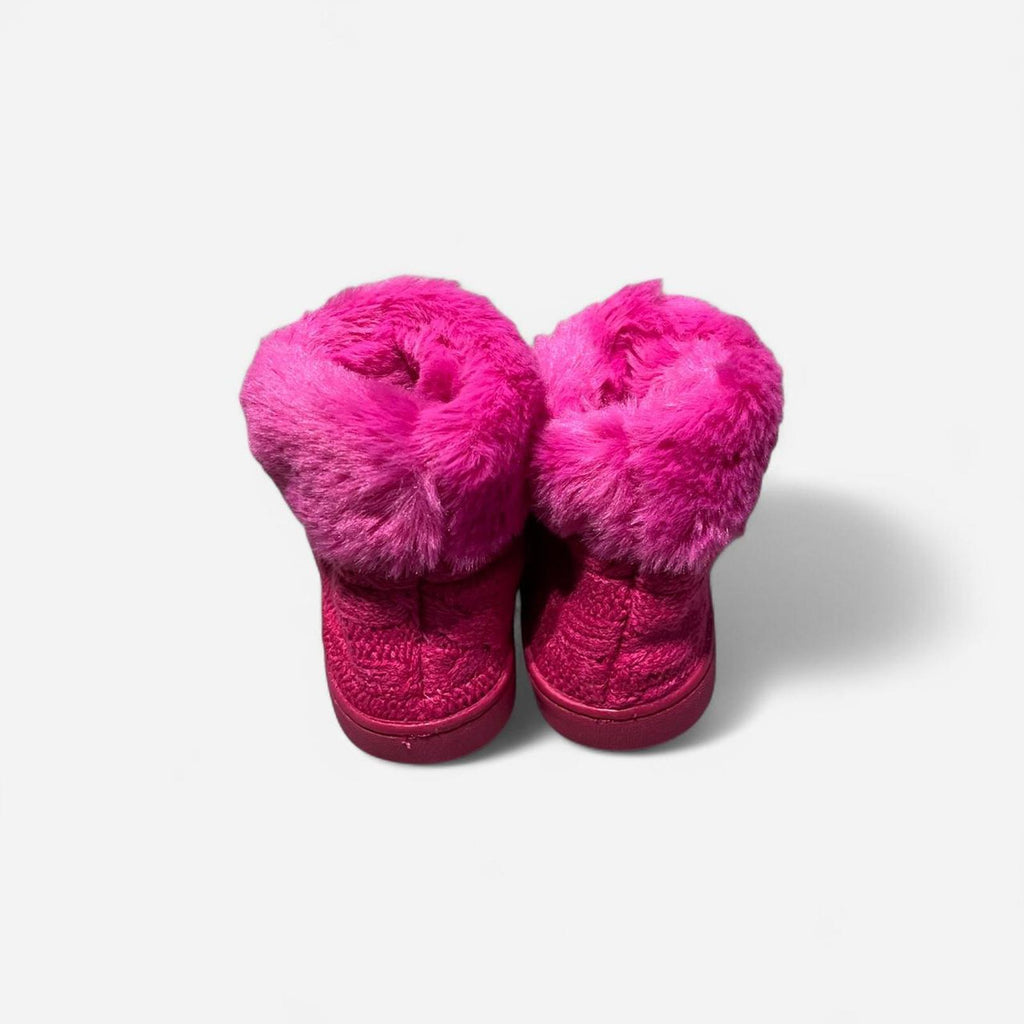 Girls Cable Knit Slipper Boot Pink Size UK C6/7 *REF:SB6