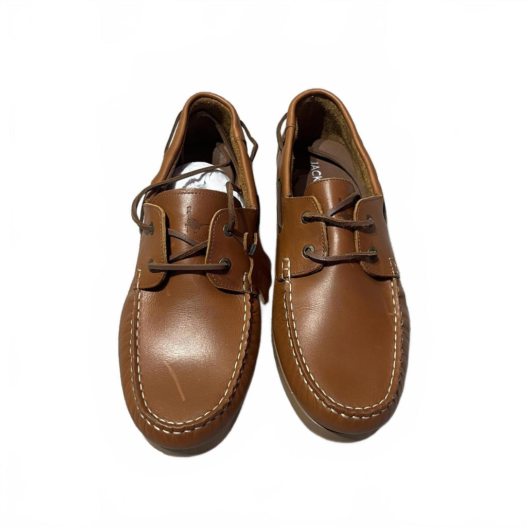 Jack Wills Leather Boat Shoes Mens Tan Size UK 10 EU 45 *SB6