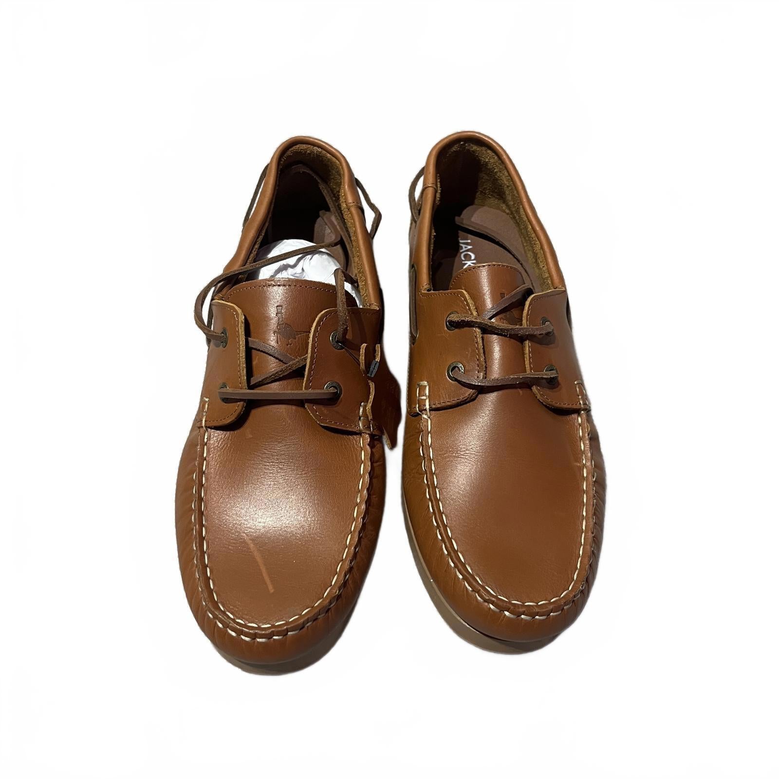 Jack Wills Leather Boat Shoes Mens Tan Size UK 10 EU 45 *SB6