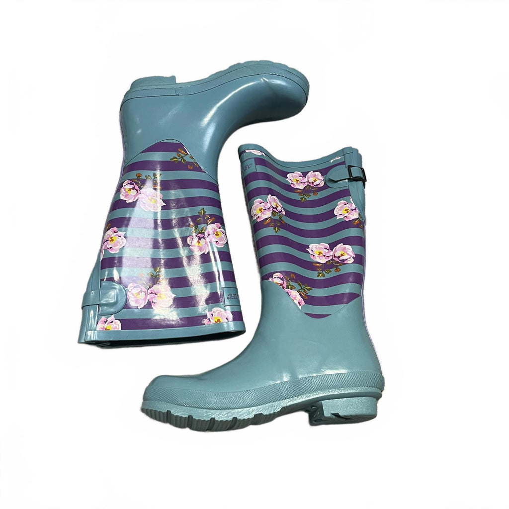 Hi Tec Oracle Wellington Boot Blue Floral Womens Size UK 8 EU 41 *SK1