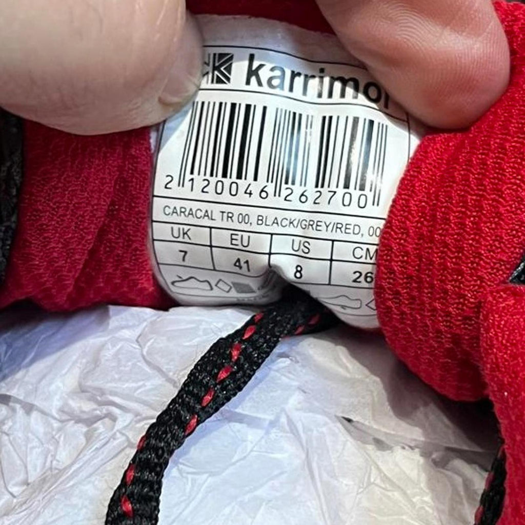 Karrimor Caracal Trail Trainers Mens Black Red Size UK 7 EU 41 *SB10