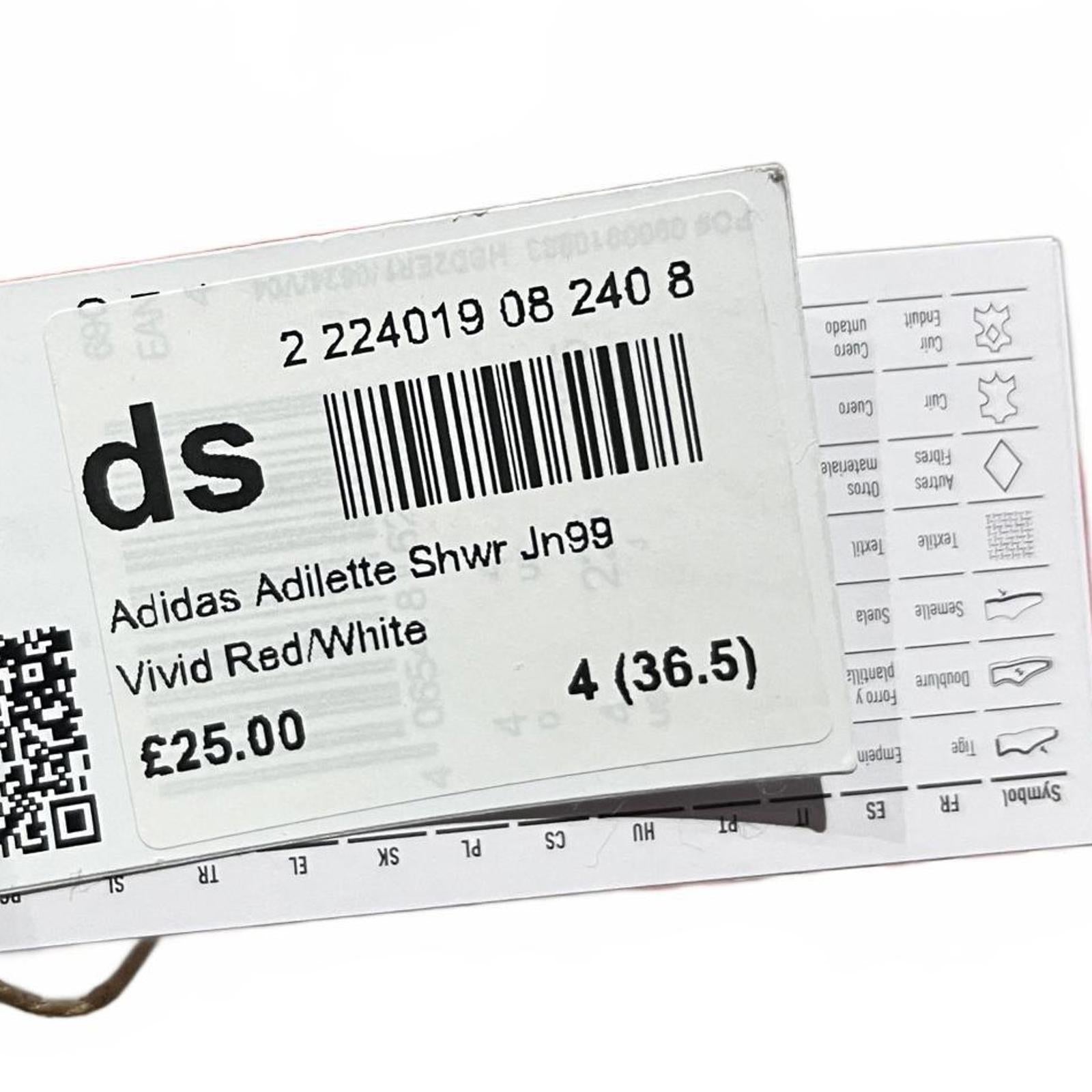 adidas Unisex Adults Adilette Shower Sliders Red Junior Size UK 4 EU 36.5 *FF1