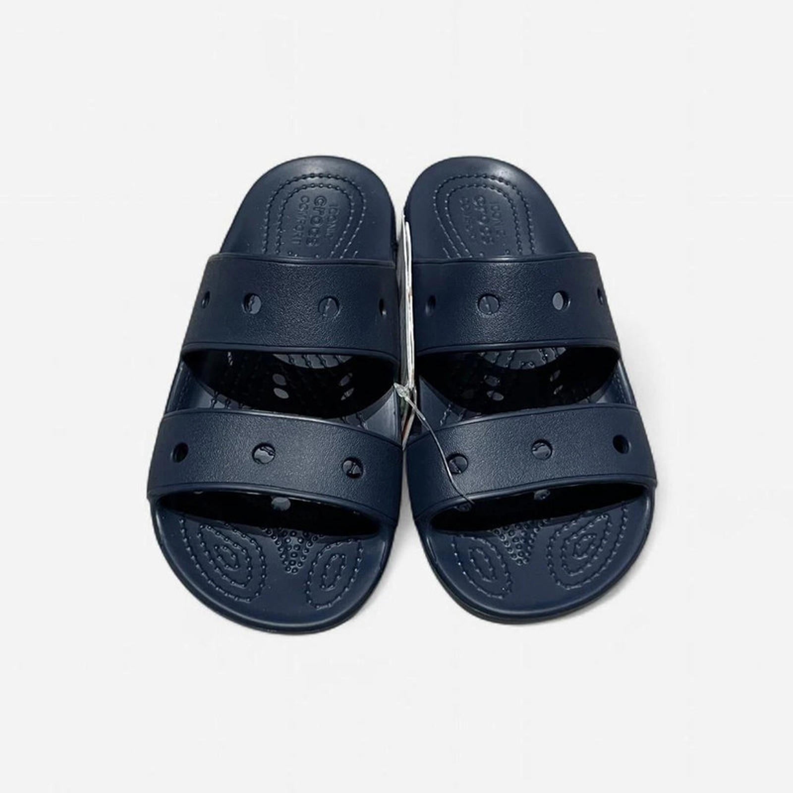Crocs Classic 2 Strap Sandals Juniors Navy Size UK 3 EU 34/35 *REF:SB2