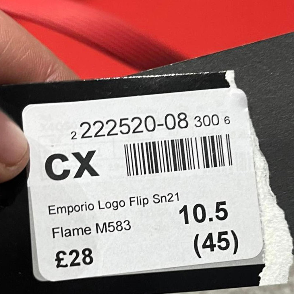 Emporio Armani Flip Flops Mens Thong Sandals Flame Red Size UK 10.5 EU 45 *FF1