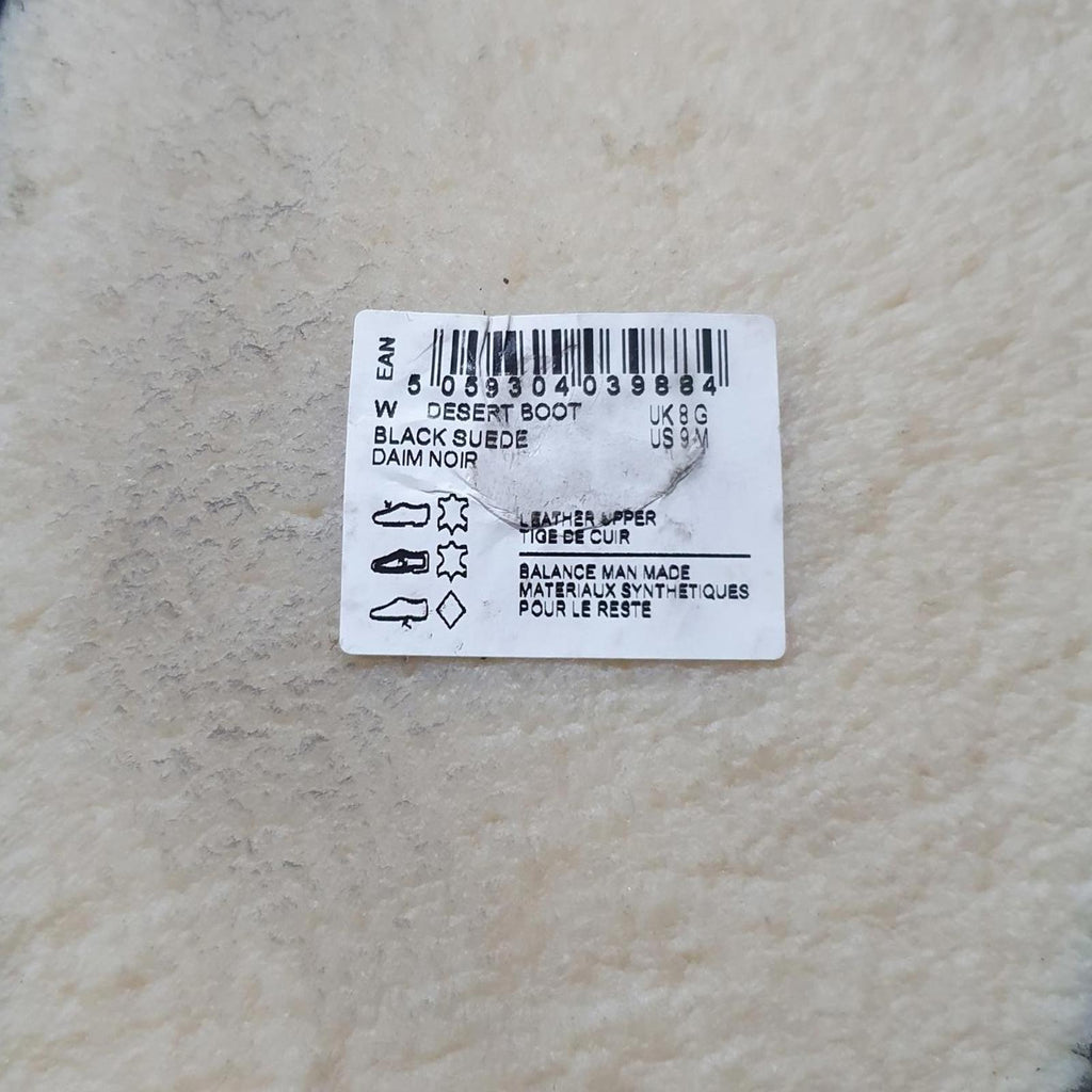 Clarks Originals Desert Boots Mens Suede Black Leather Size UK 8 EU 42 *SB2