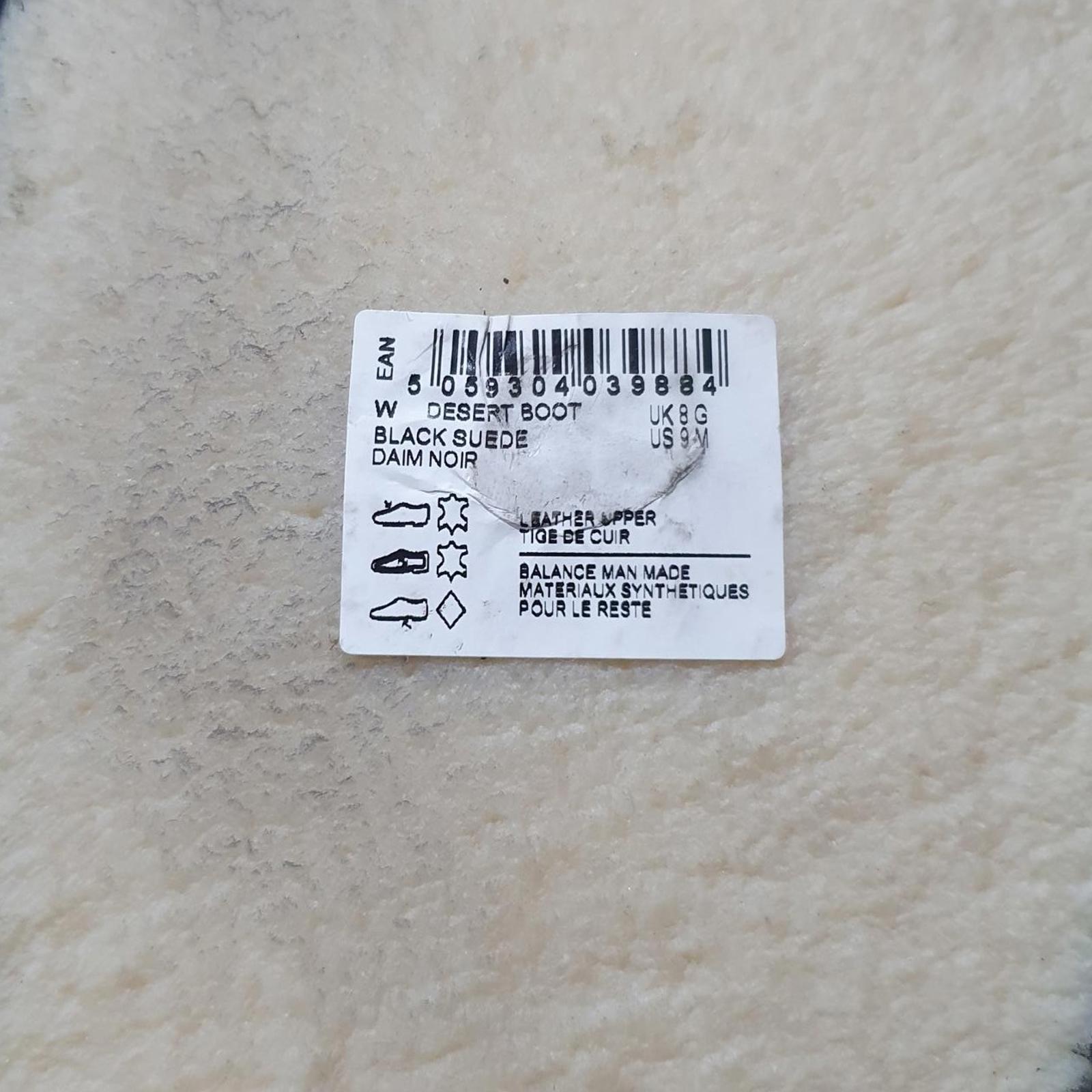 Clarks Originals Desert Boots Mens Suede Black Leather Size UK 8 EU 42 *SB2