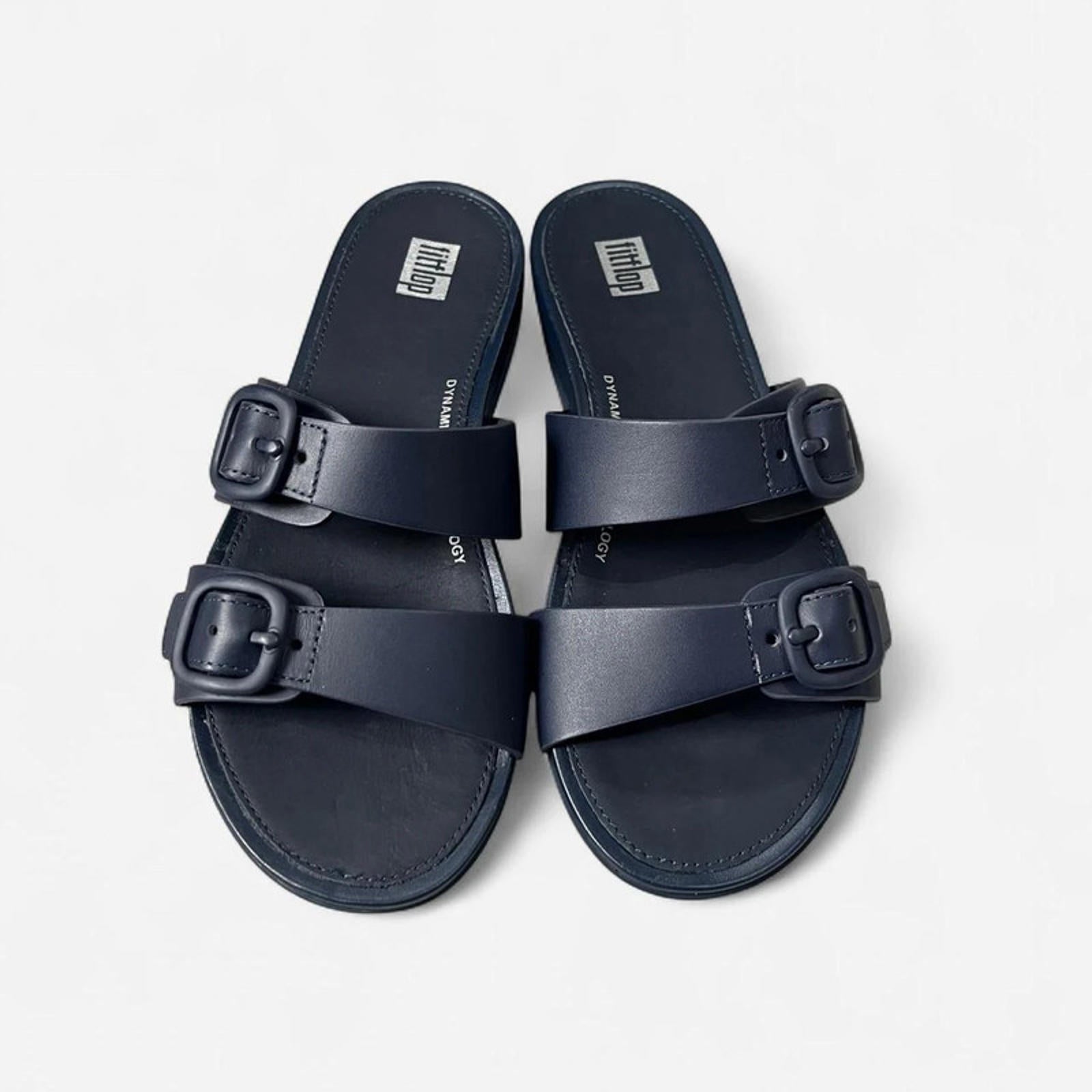 Fitflop Gracie Slides Women’s Navy Double Buckle Size UK 3 EU 36 *REF:SB4