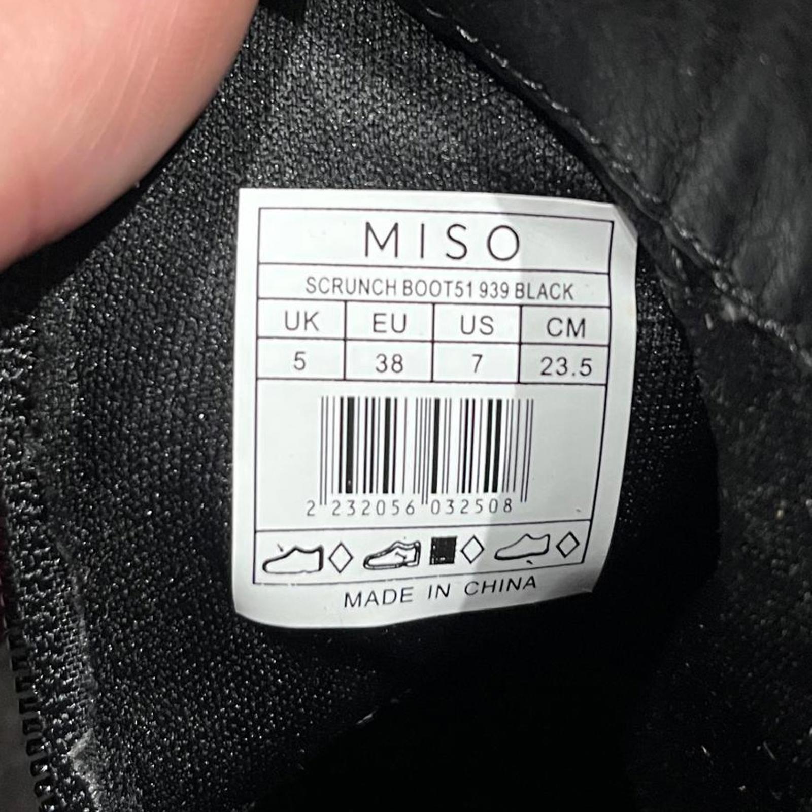 Miso Scrunch Boots Womens Black Leather Size UK 5 EU 38 *SB20
