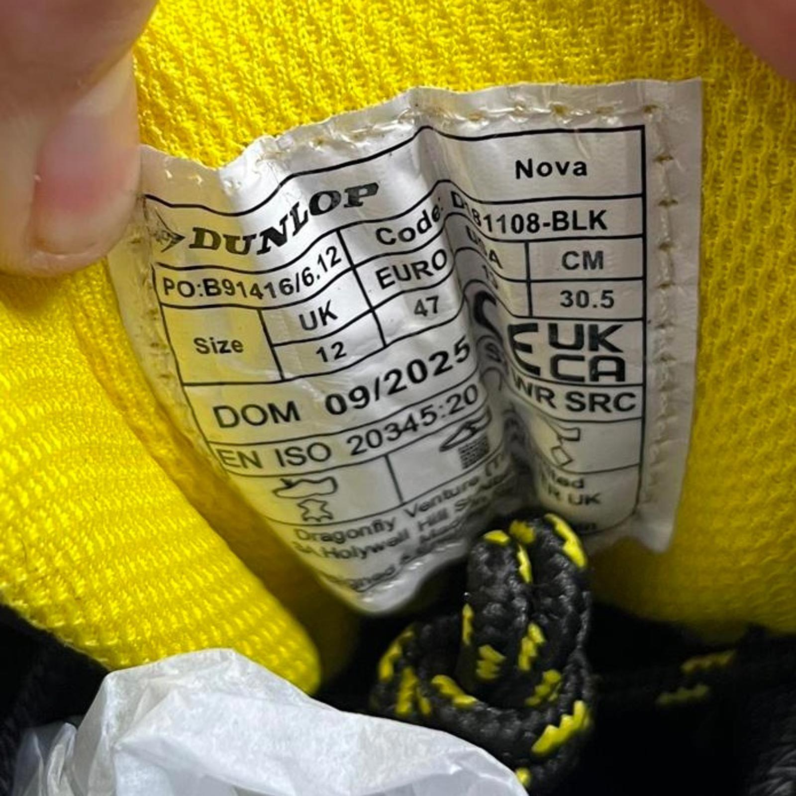 Dunlop Nova S3 WP Steel Toe Cap Boots Mens Black Size UK 12 EU 47 *SB19