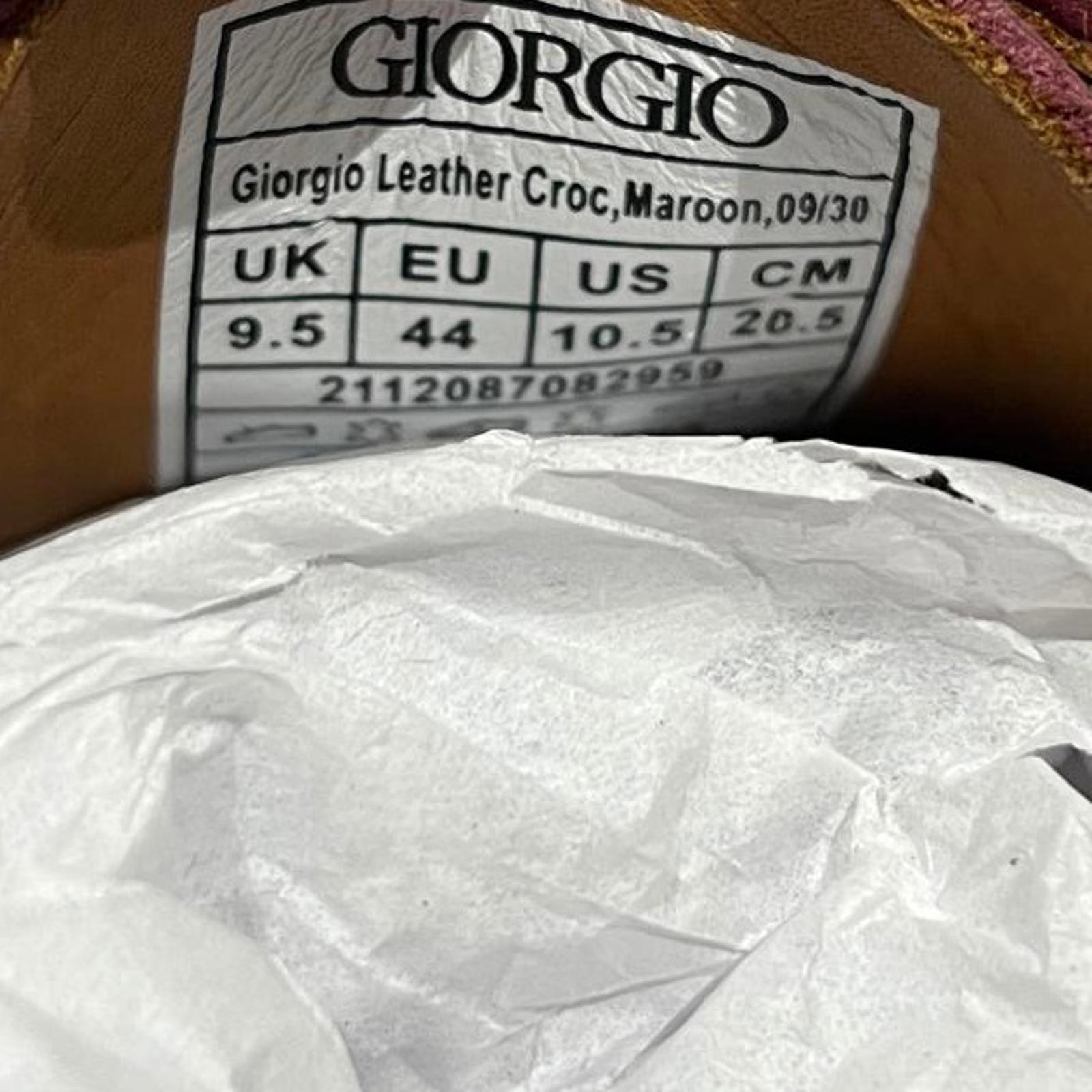 Giorgio Leather Croc Men Oxford Dress Brogue Shoes Maroon Size UK 9.5 EU 44*SB19