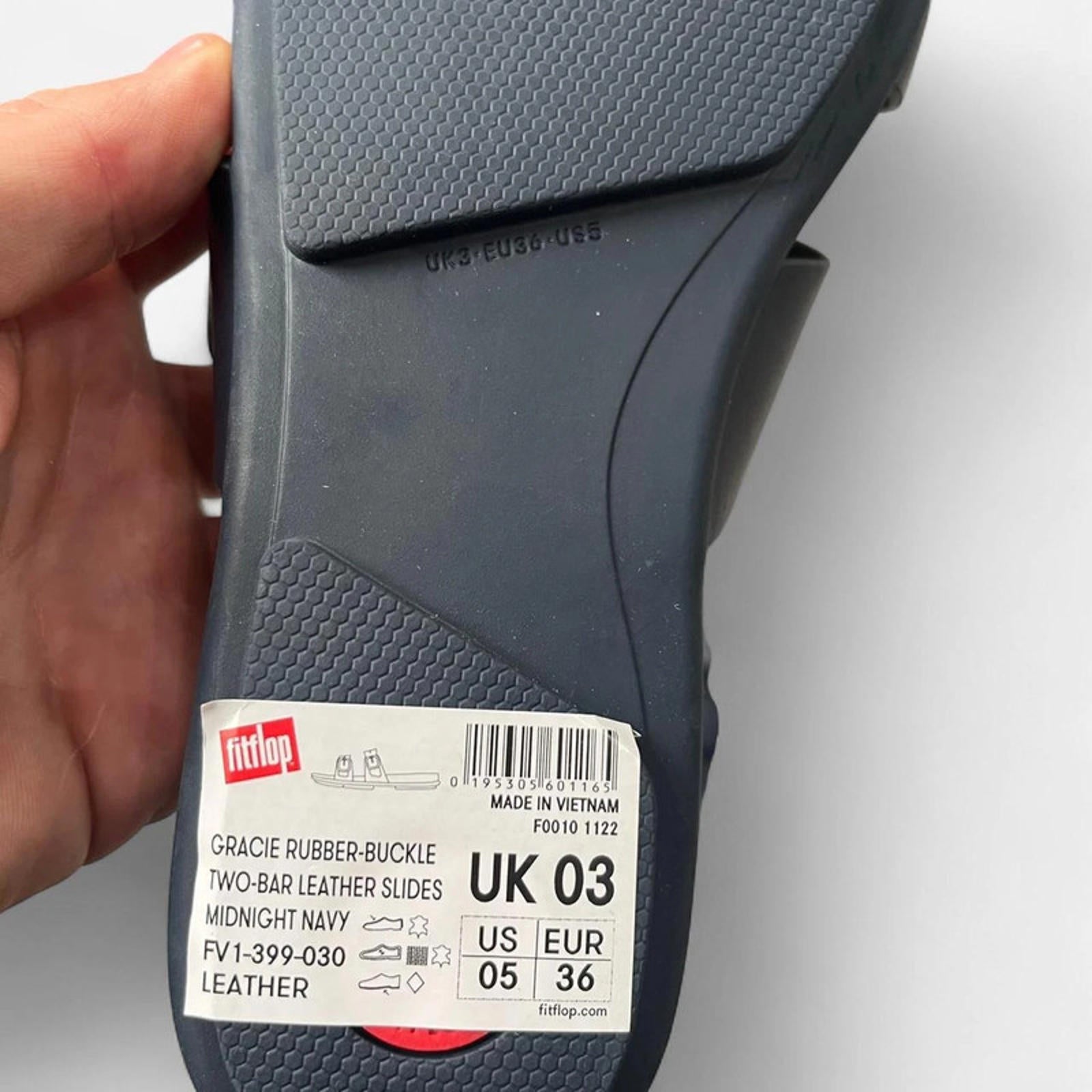 Fitflop Gracie Slides Women’s Navy Double Buckle Size UK 3 EU 36 *REF:SB4