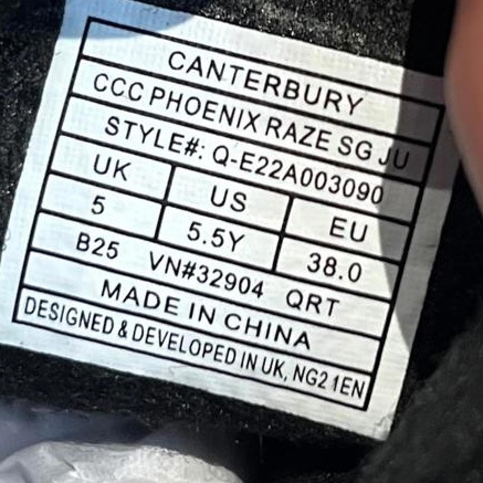 Canterbury Phoenix Raze Junior SG Rugby Boots Size UK 5 EU 38 *SB5