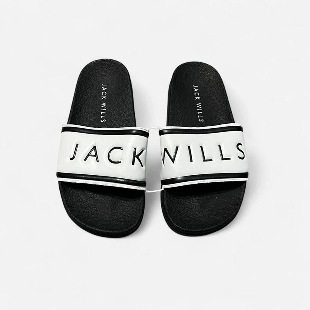 Jack Wills Logo Sliders White Ladies Size UK 3-4 EU 36-37 *REF:SB1
