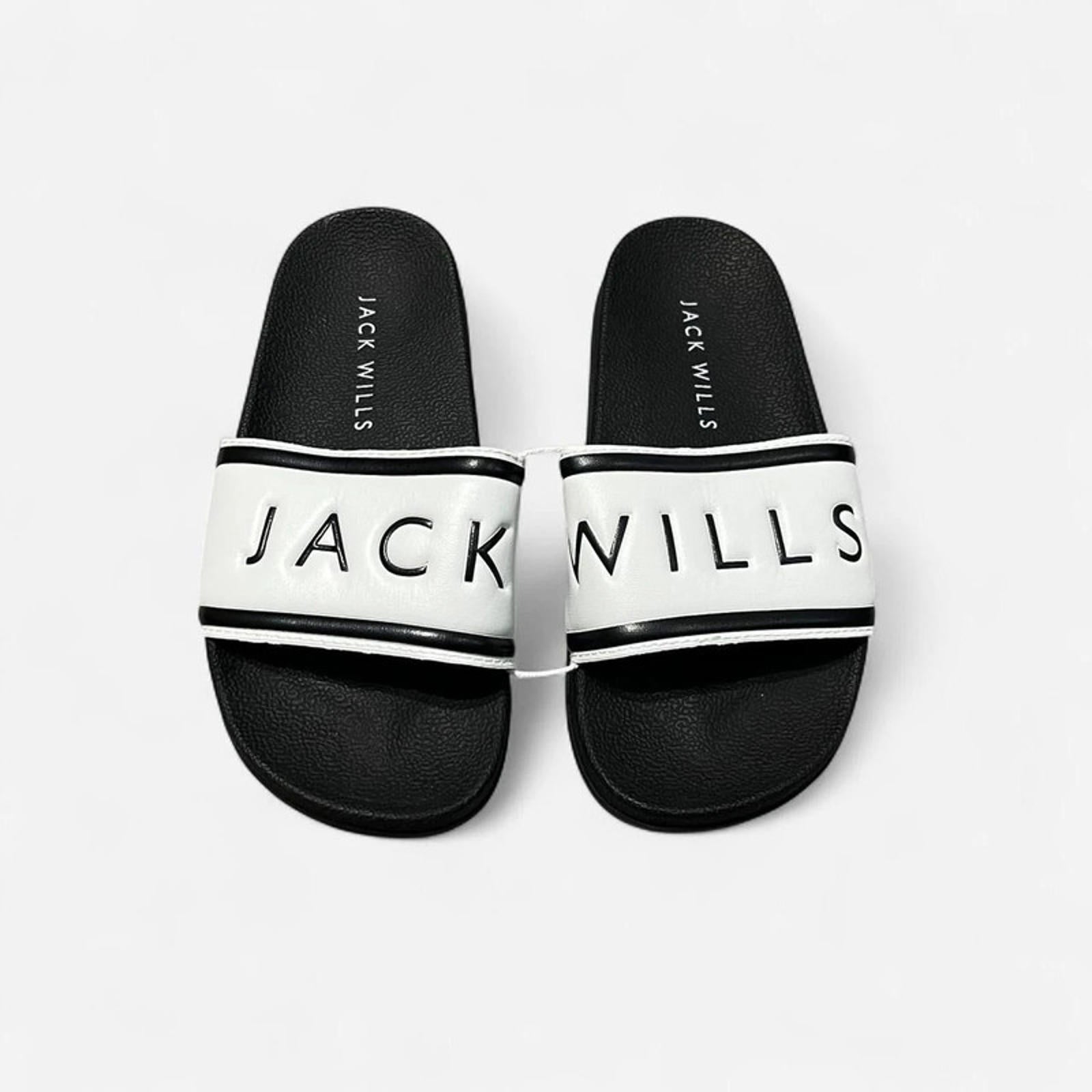 Jack Wills Logo Sliders White Ladies Size UK 3-4 EU 36-37 *REF:SB1