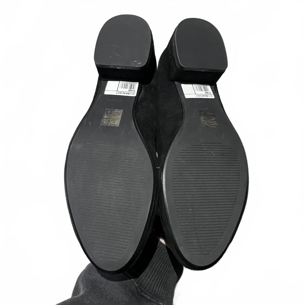 Dune London Bracket Sandals Suede Ladies Black Size UK 7 EU 40 *SB5