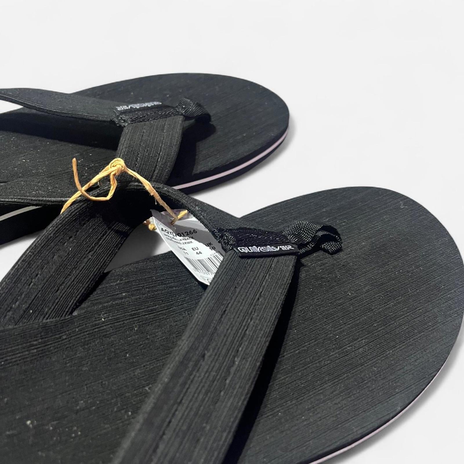 Quiksilver Molokai Layback Flip Flops Mens Black Size UK 10 EU 44 *REF:FF1