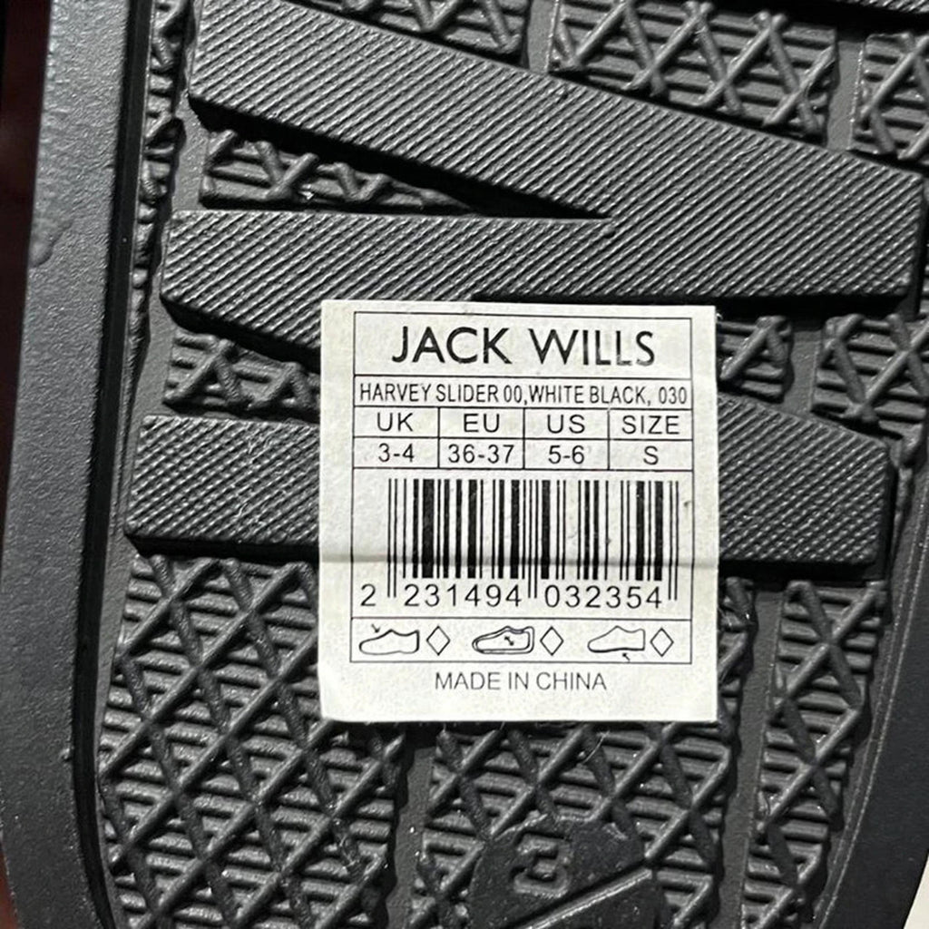 Jack Wills Logo Sliders White Ladies Size UK 3-4 EU 36-37 *REF:SB1