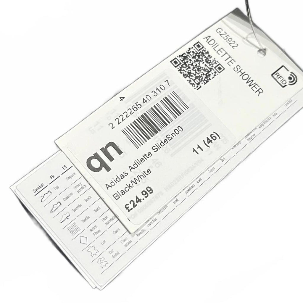 adidas Adilette Shower Slides Unisex Black Size UK 11 EU 46 *FF1