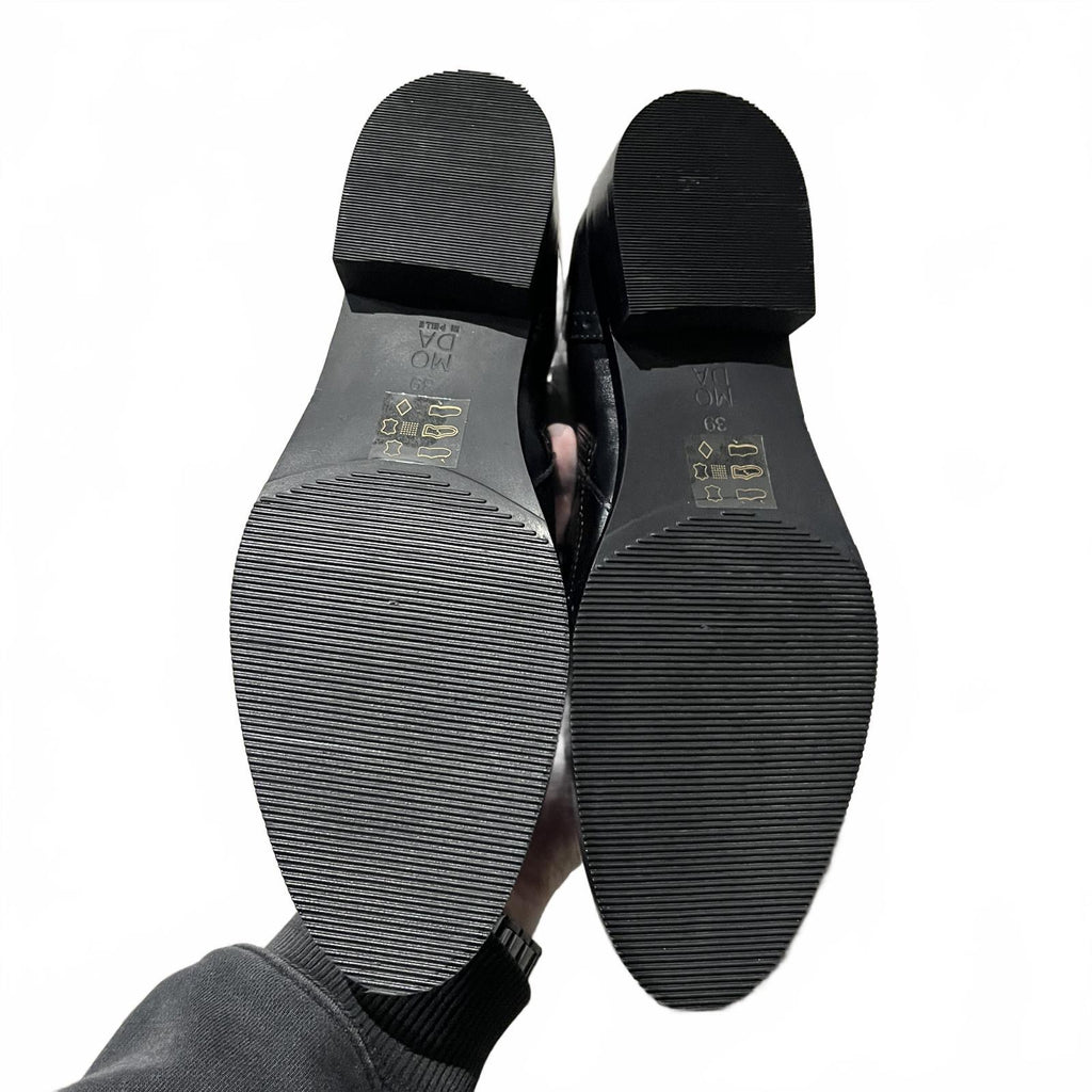 Moda In Pelle Karollina Black Leather Brogue Ankle Boots Size UK 6 EU 39 *SB12