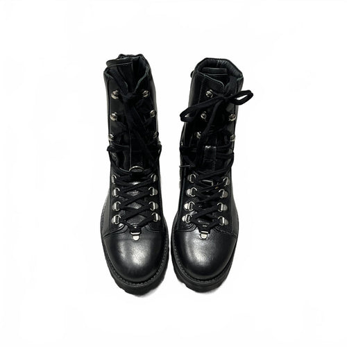 AllSaints Franka Leather Hiking Boots in Black Ladies Size UK 6.5 EU 40 *SB10