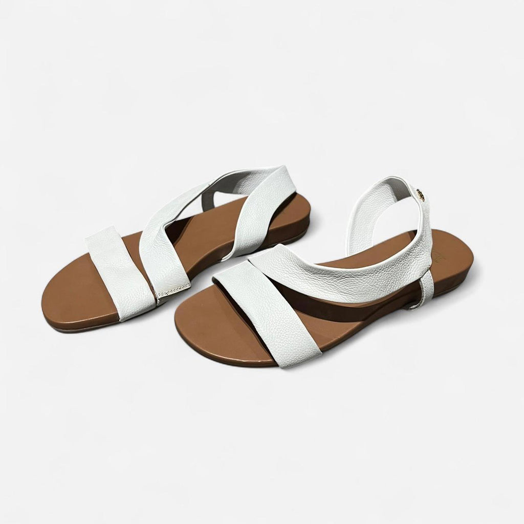 Dune London Women's Lucina Flat Sandals White Size UK 4 EU 37 *REF:FF1
