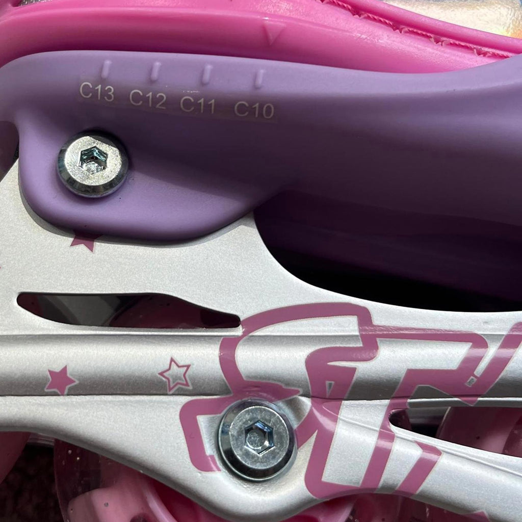 Star Sparkle Glide Roller Skates LED Wheels Junior Pink Size UK C10-13 *SB18