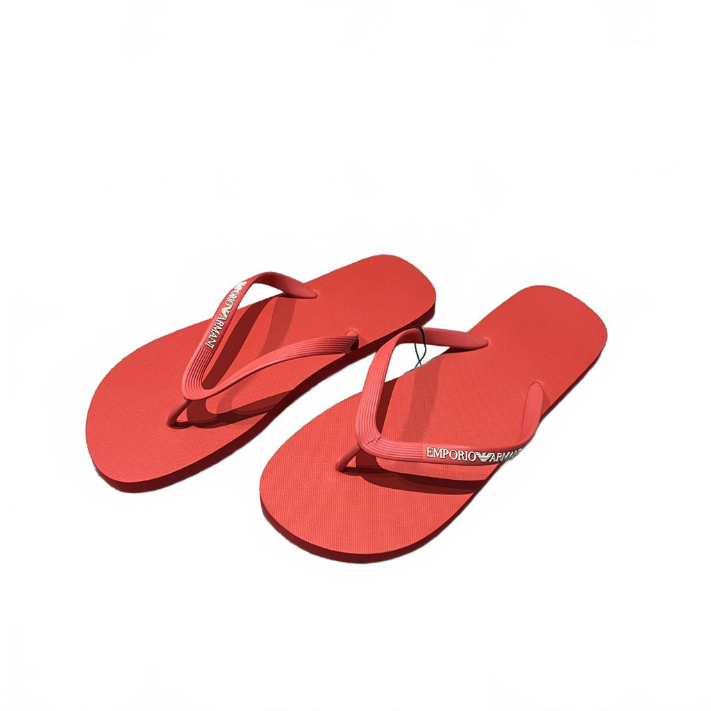 Emporio Armani Flip Flops Mens Thong Sandals Flame Red Size UK 10.5 EU 45 *FF1