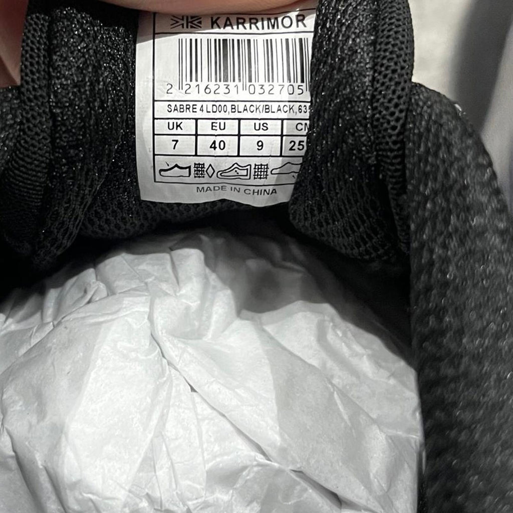 Karrimor Sabre 4 Trail Running Shoes Ladies Black Size UK 7 EU 40 *SB19