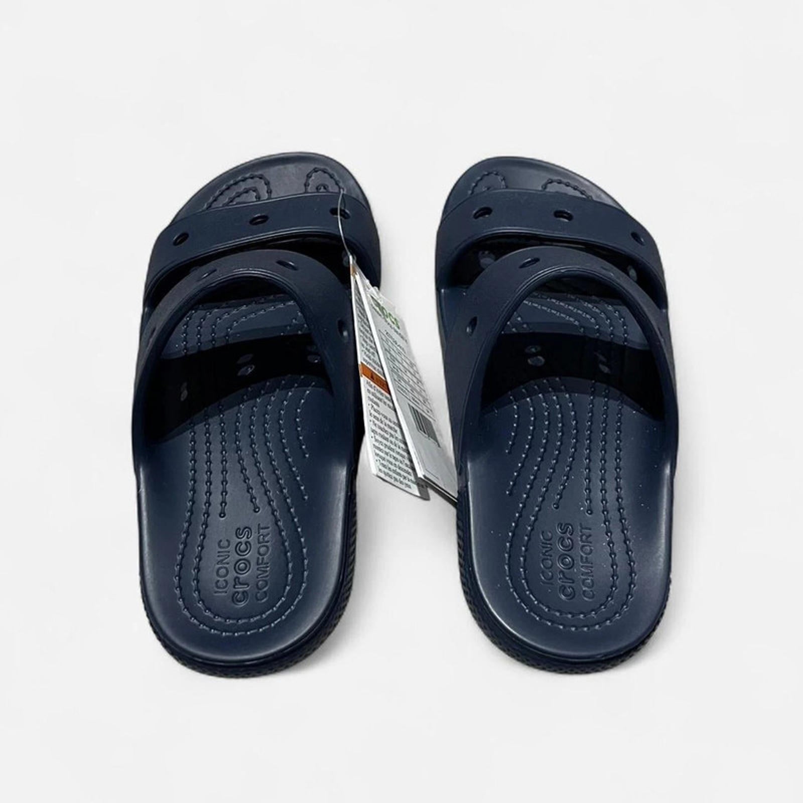 Crocs Classic 2 Strap Sandals Juniors Navy Size UK 3 EU 34/35 *REF:SB2