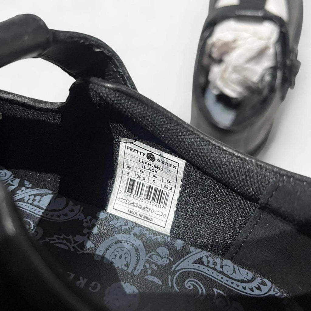 Pretty Green Leah Shoes Black Junior Size UK 4 EU 36.5 *SB20