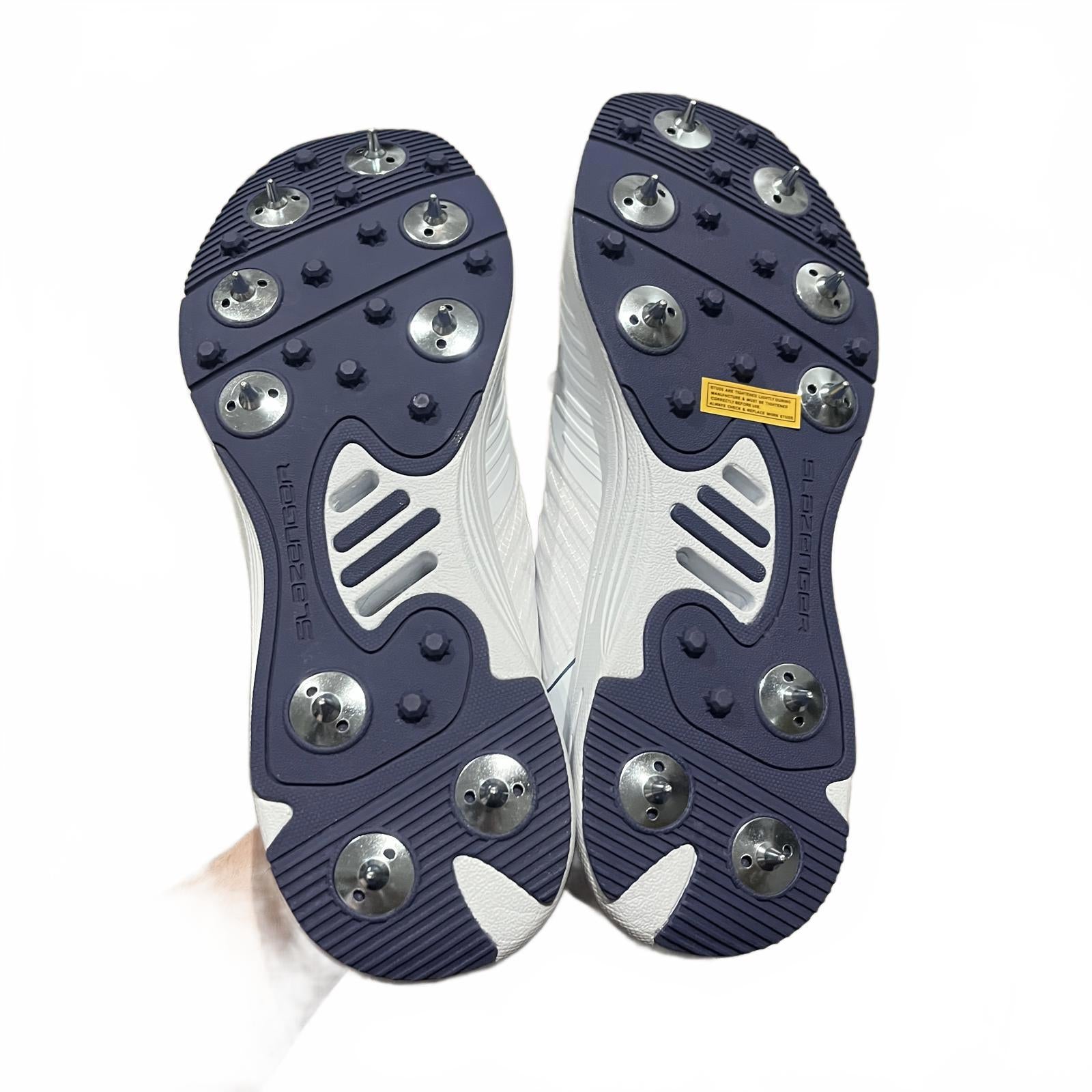 Slazenger Cricket Spike Mens Trainers Shoes White Navy Size UK 9.5 EU 44 *SB13